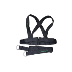 Tunturi X veida vilkšanas josta ragavām ar karabīnes stiprinājumu spēka un ātruma treniņiem.