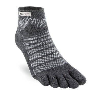 Zeķes Injinji Outdoor Midtweight mini Crew merino pelēkas