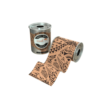 Dinamiskais teips Black Tattoo bēšs ar melnu rakstu, 7,5 cm x 5 m Dynamic Tape