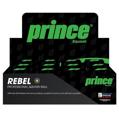 Skvoša bumbiņa PRINCE REBEL ar vienu dzelteno punktu, 1 gab