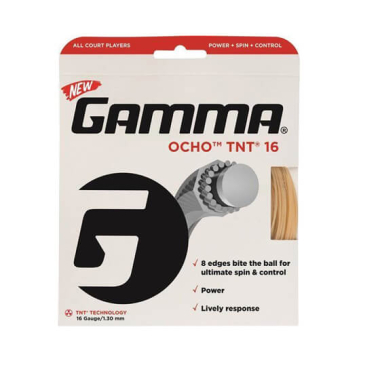 Tenisa rakešu stīgas Gamma Ocho TNT² 12,2 m Set 16 (1.30 mm)
