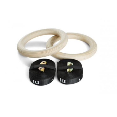 Treniņu piekares sistēmas riņķi Kwell Wooden Suspension Rings, pāris