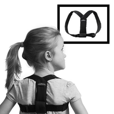 Stājas korektors bērniem Swedish Posture KIDS (balts/melns/rozā)