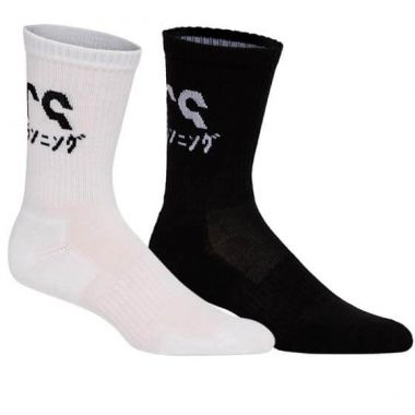 Sporta zeķes Asics KATAKANA, melnas/baltas, 2 pāri