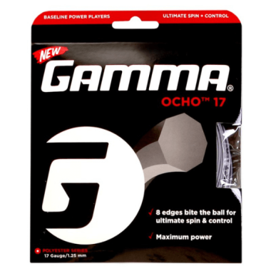 Gamma Tenisa Stīgas Ocho 12,2 m Komplekts 17 (1,25 mm) Sudraba