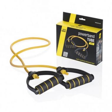 Pretestības gumija ar rokturiem Let's bands POWERBAND TUBE YELLOW 