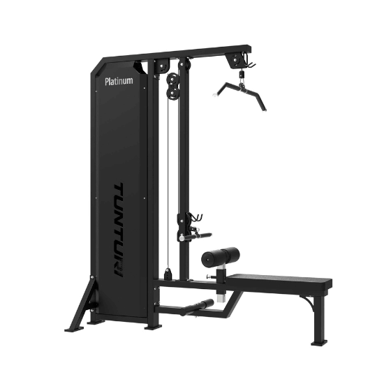 Kombinētais muguras muskuļu trenažieris "Lat Pulldown/Low Row" ar svara bloku TUNTURI Platinum V-sērijas