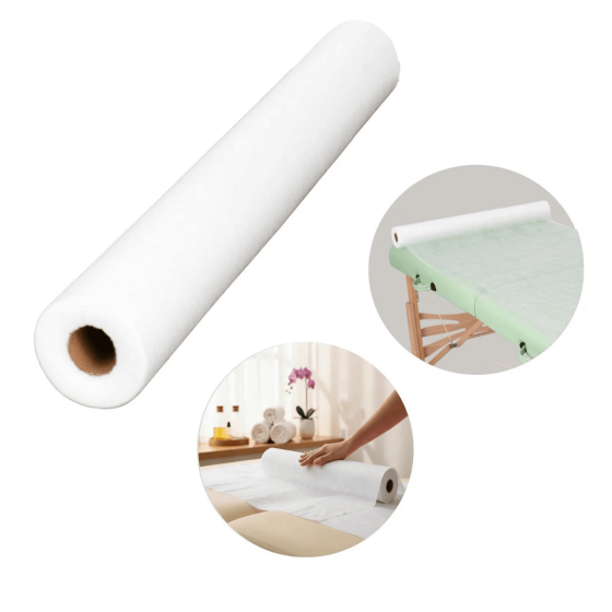 Neausta materiāla masāžas galda pārklājs rullī, 60 cm × 50 m, 15 g/m², balts, Profistar