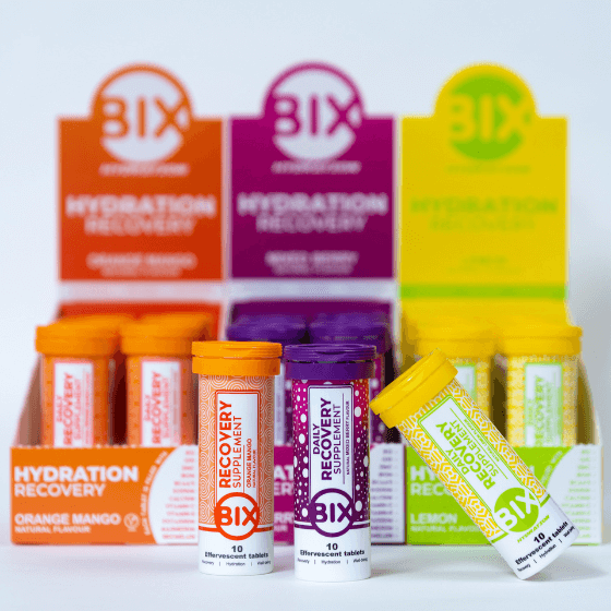 ELEKTROLĪTI ŪDENIM BIX RECOVERY ar apelsīnu/mango garšu,10 Tabletes