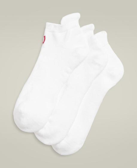 U CUSHIONED ANKLE TAB SOCKS 3 PK BRWHT S