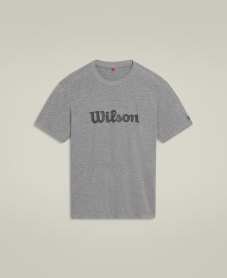 M UNISEX TEAM GRAPHIC TEE MEDIUM GRAY HEATHER SCRIPT