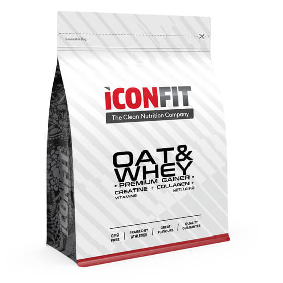 PROTEĪNU PULVERIS ICONFIT OAT&WHEY Pro Gainer, 1,4KG (dažādas garšas)