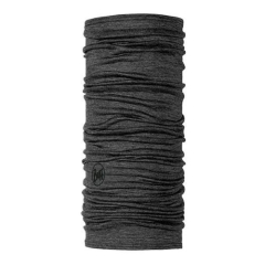 Buff LW Merino Solid Grey daudzfunkcionāls merino vilnas šalle – attēls uz balta fona.