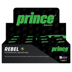 Skvoša bumbiņa PRINCE REBEL ar vienu dzelteno punktu, 1 gab