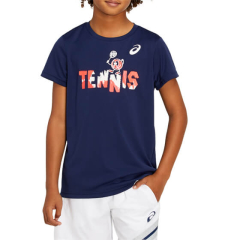 Bērnu sporta krekls Asics TENNIS B GRAPHIC, tumši zils