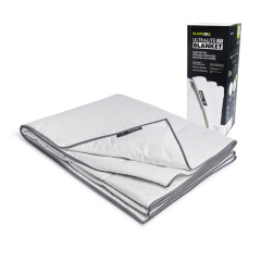 BLACKROLL RECOVERY ULTRALIGHT sega ar Celliant šķiedrām, viegla ceļojumu sega, uzlabo miegu un atjaunošanos.