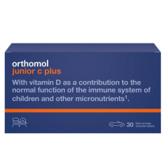 UZTURA BAGĀTINĀTĀJS Orthomol® JUNIOR PLUS C  N30 (MEŽA OGA)