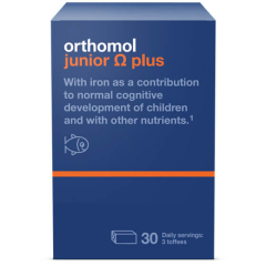 UZTURA BAGĀTINĀTĀJS Orthomol® JUNIOR OMEGA PLUS N30