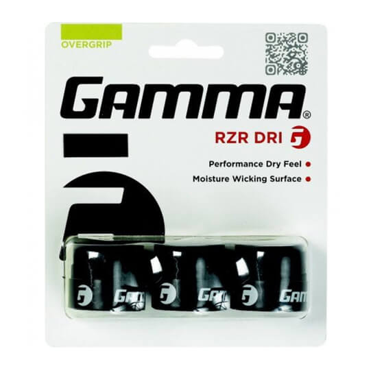 Tenisa OVERGRIPS Gamma RZR DRI, 3 GAB., melns