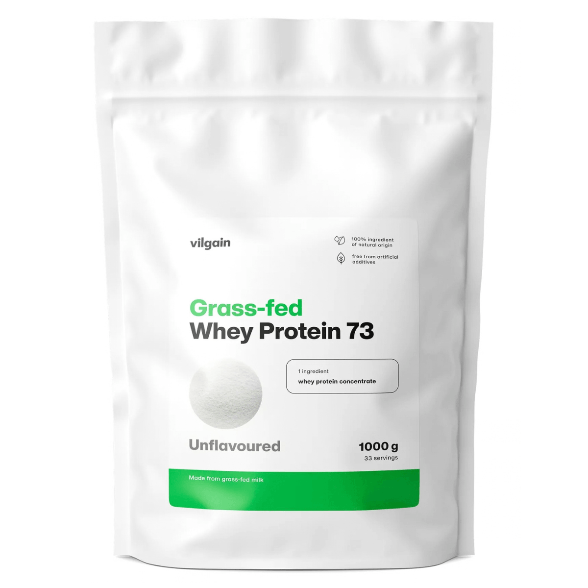 Sūkalu proteīns no Jaunzēlandes ganībās barotu govju piena, bez lecitīniem, 1 kg, Vilgain